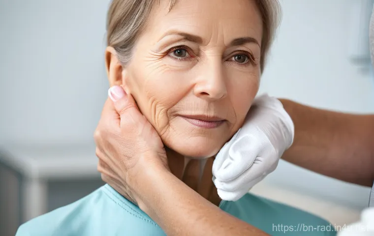 방사선 치료 기간과 효과 - **Prompt: "A serene and modern radiation therapy room. A female patient, in her 40s, lies comfortabl...