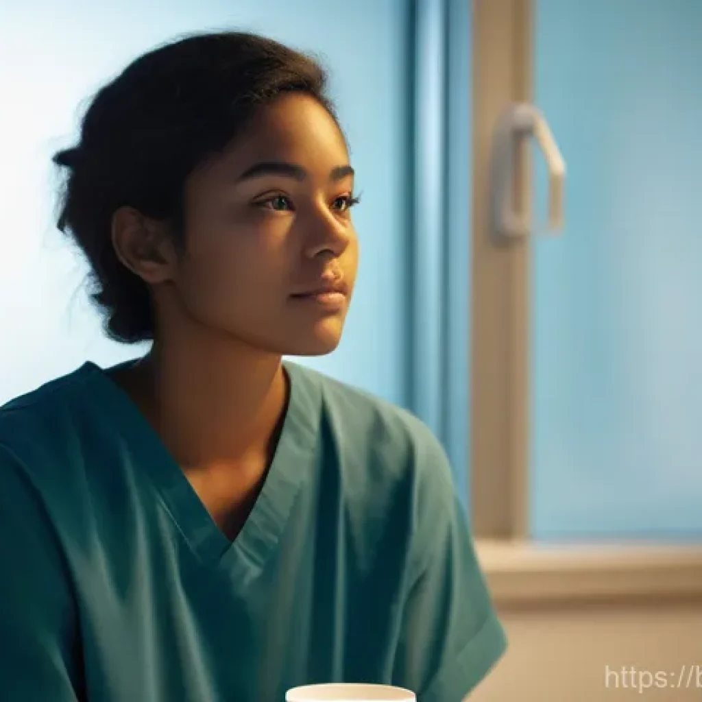 MRI 검사 후 회복 시간 - **Prompt:** A young adult, wearing comfortable, modest casual clothes, sits gently in a softly lit, ...