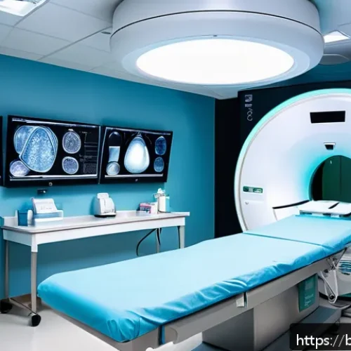 방사선 치료 안전성 리뷰 - A modern radiation therapy room featuring advanced imaging technology including CT, MRI, and PET sca...